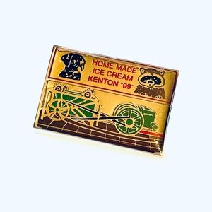 Vintage Ice Cream Pin with Dog and Raccoon, Kenton Souvenir Pin